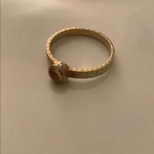Gold plated sterling silver gemstone ring (size 6)